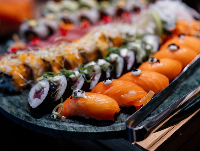 Sushi selection at OXBO